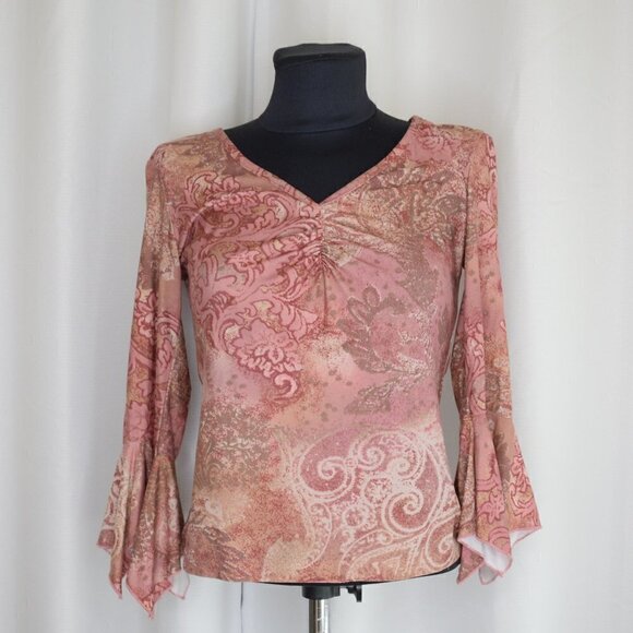 Vintage Y2K Paisley Fairy Top Sz M - Picture 1 of 6